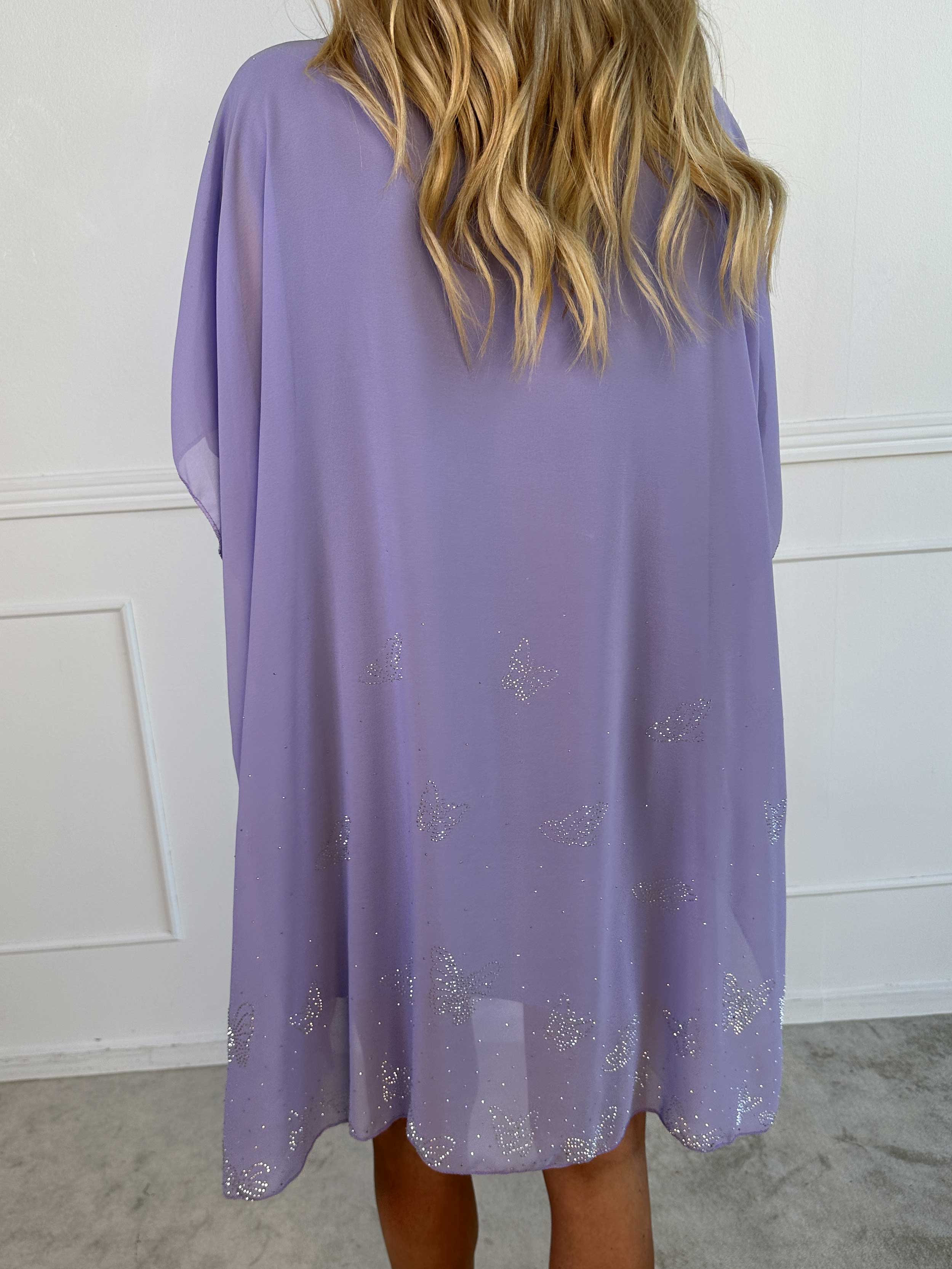 Mirabella Crystal - Tunikakjole med chiffonlag med similisten og underkjole i viskose